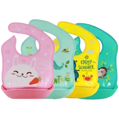 Children'S Waterproof 3D Detachable Bib With Pocket - 1pc - Rokomari